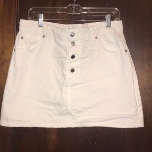 White Denim Mini Skirt